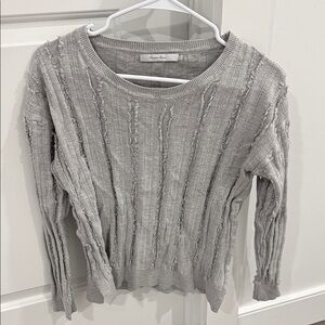 Harper Textured Gray Crew Neck Sweater